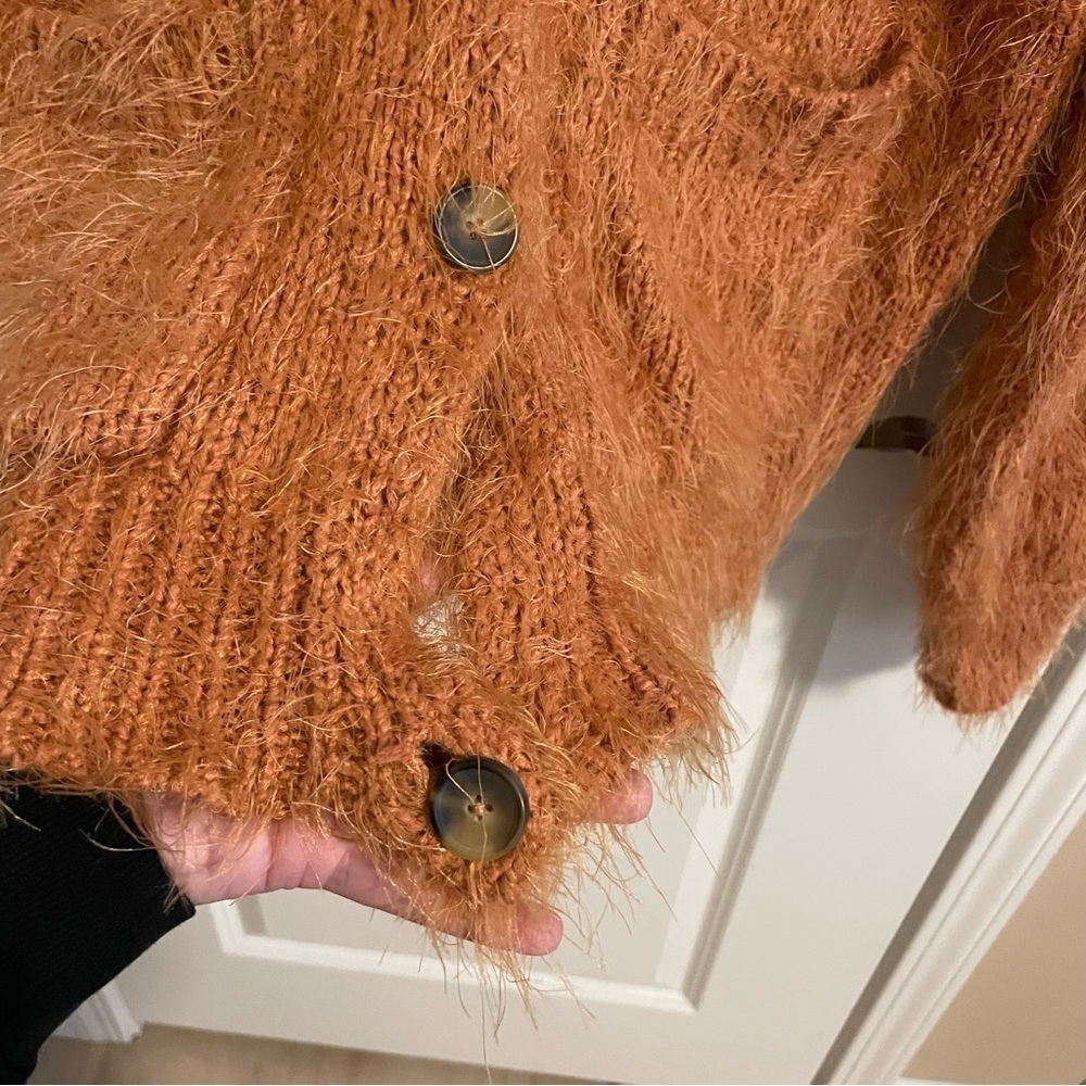 Free People Nevermind Cardigan Sweater Button Up Cider Burnt Orange Size XS - Picture 16 of 17